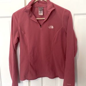 Pink North Face quarter zip TKA fleece